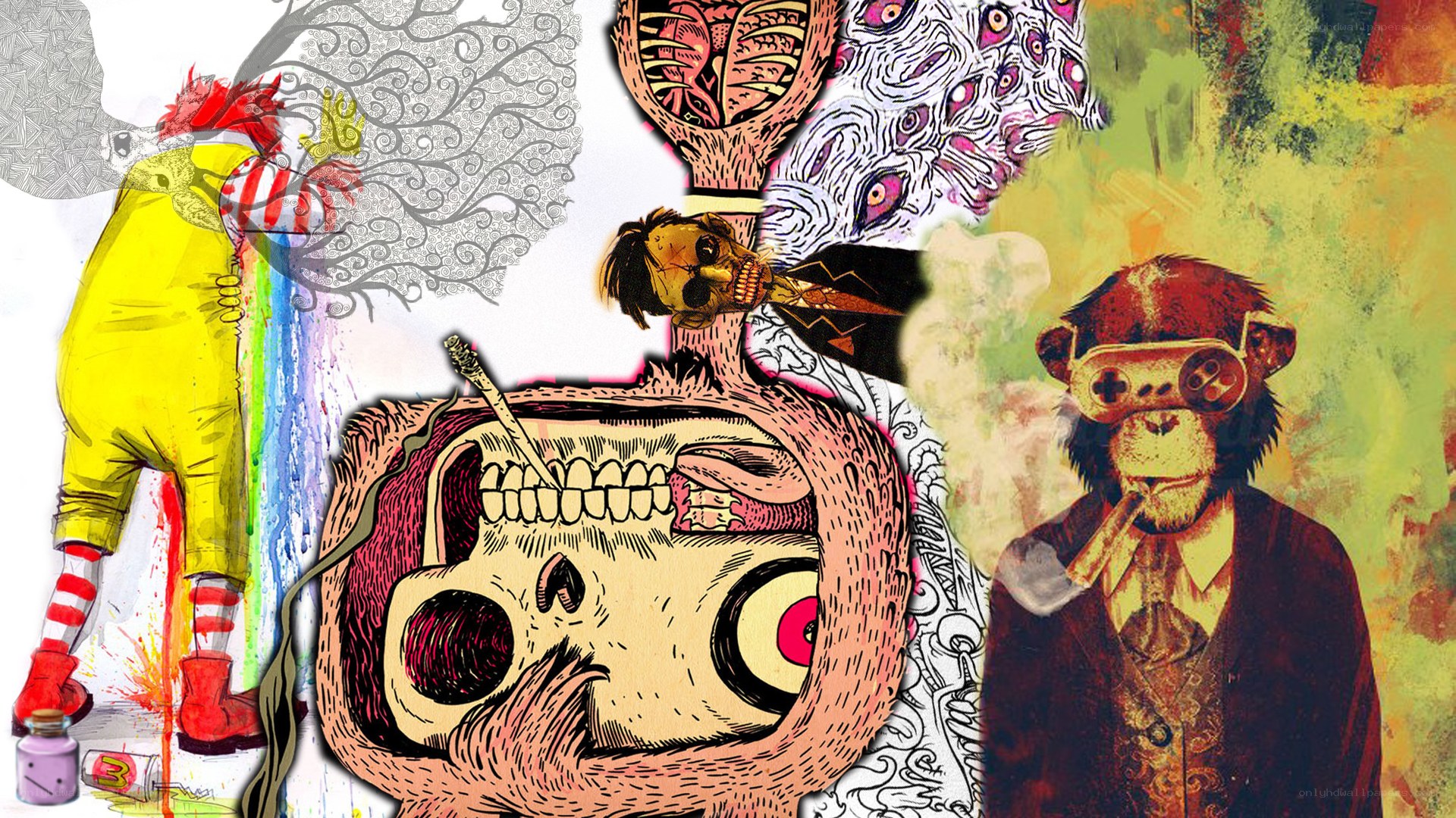 surreal collage with surreal figures