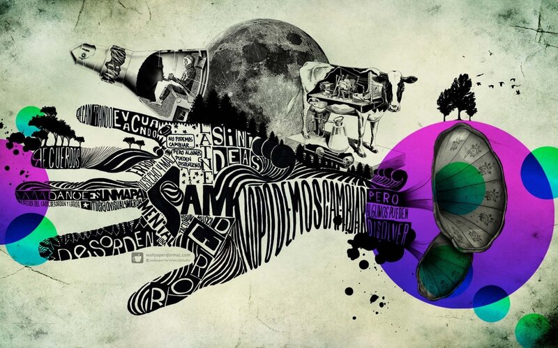surreal collage with text art