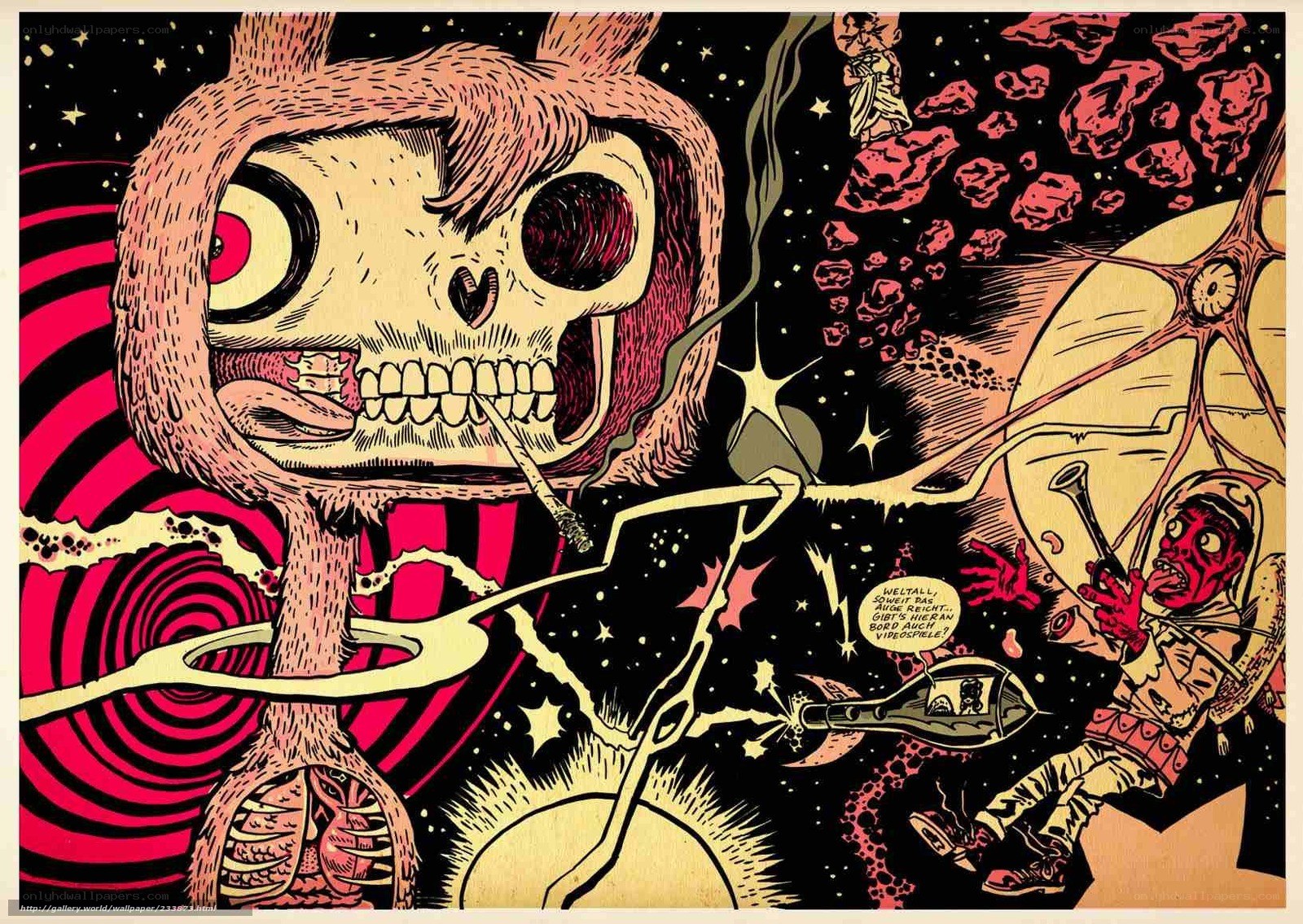 surreal cosmic horror illustration