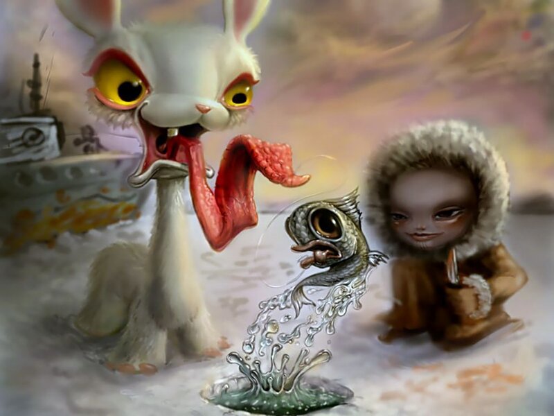 Surreal creature encounter