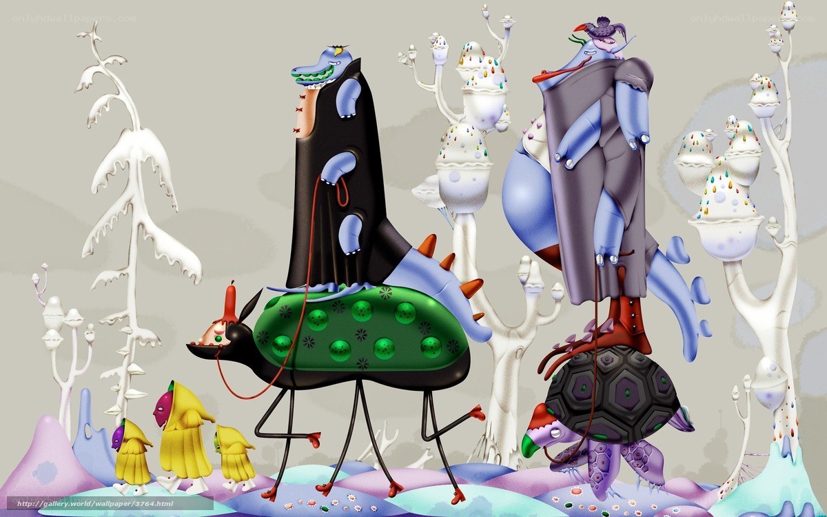 Surreal creature parade