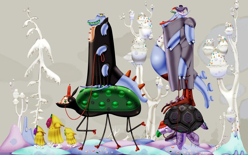 Surreal Creatures in Fantasy Landscape