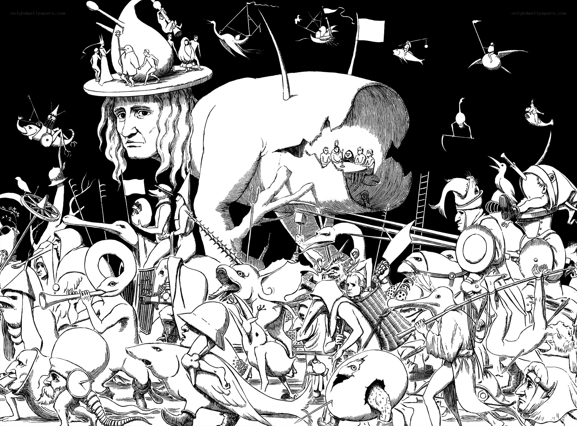 Surreal crowd illustration
