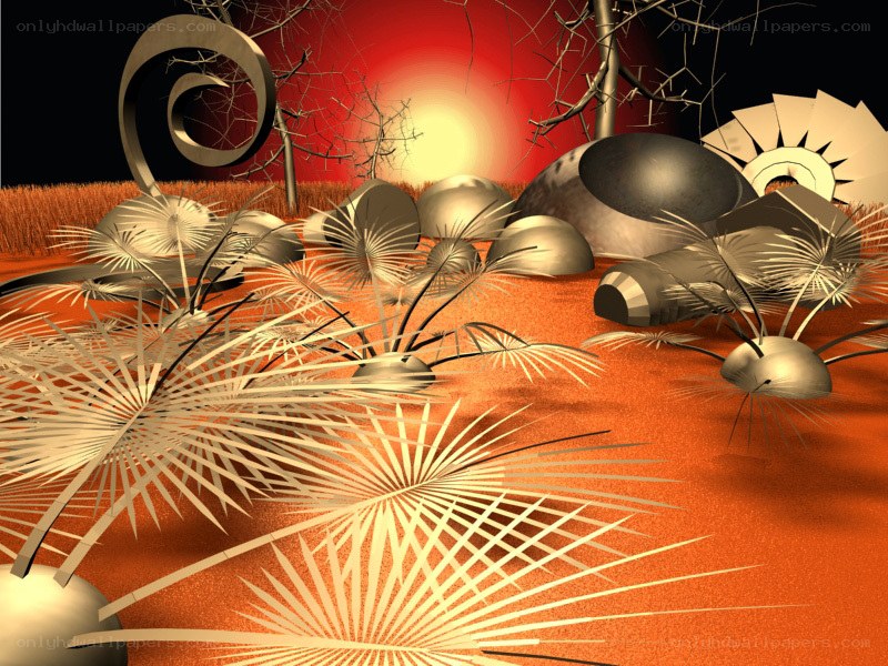 Surreal desert landscape