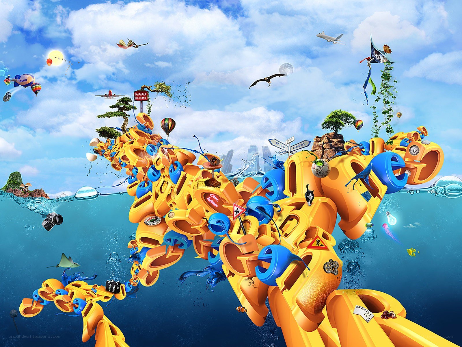 Surreal digital art collage