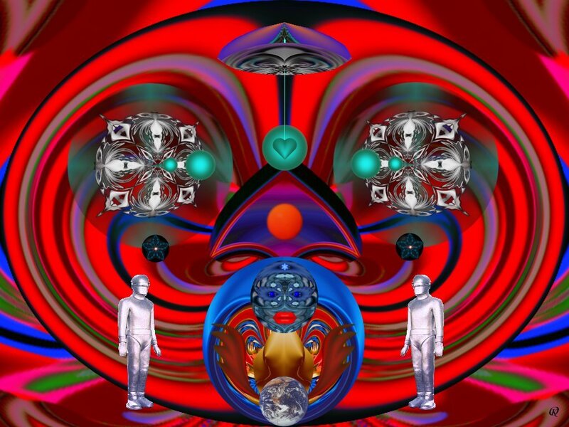 surreal digital art with figures