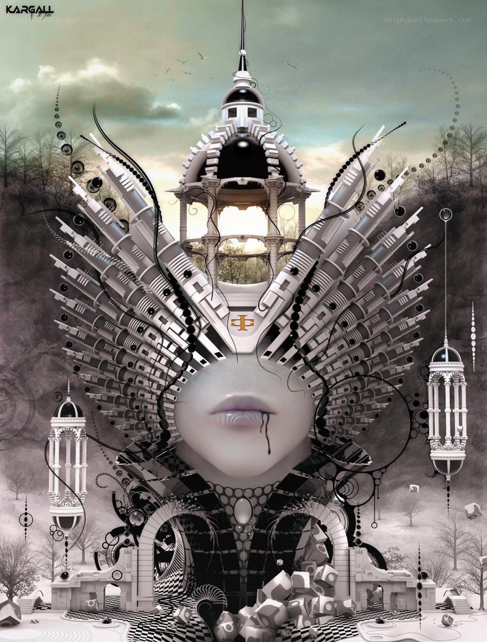 surreal digital art with syringes