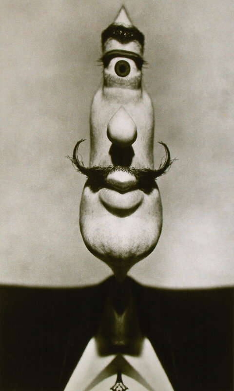 surreal distorted face portrait