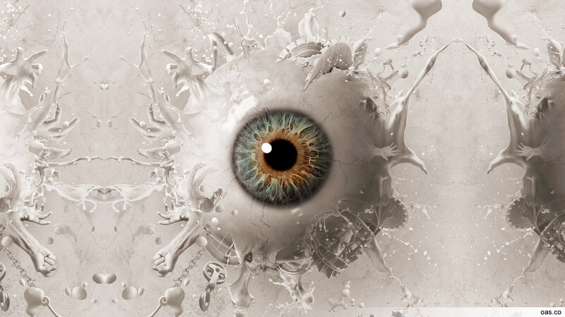 surreal eye explosion art