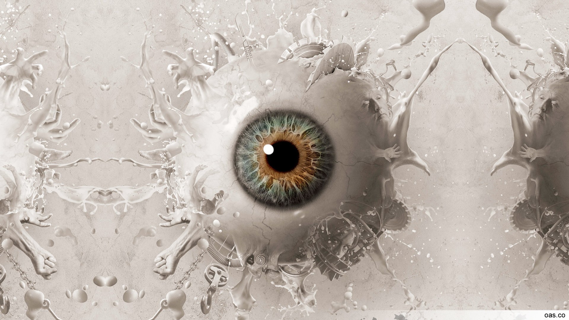 surreal eye explosion art