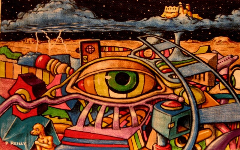 surreal eye landscape painting