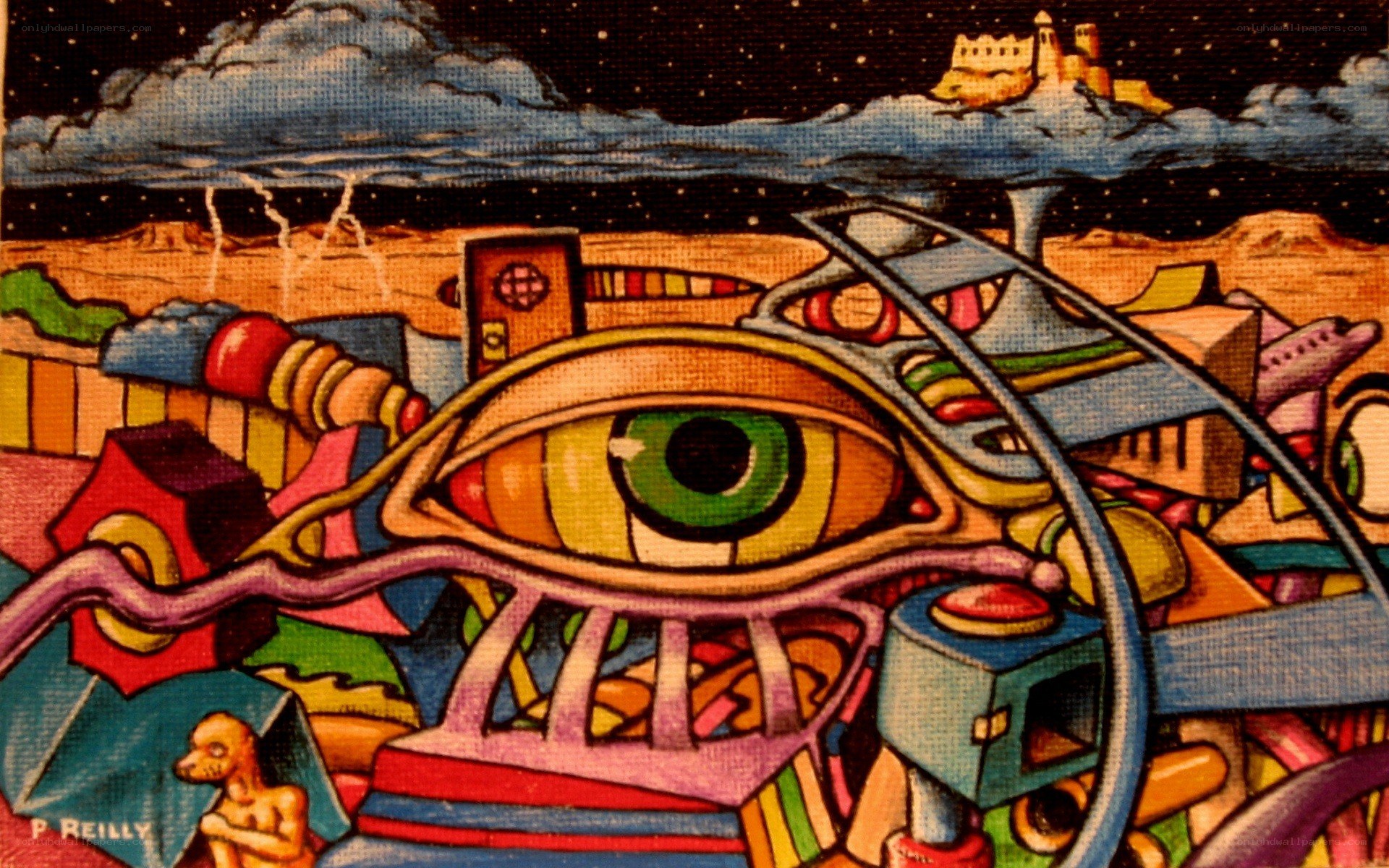 surreal eye landscape painting