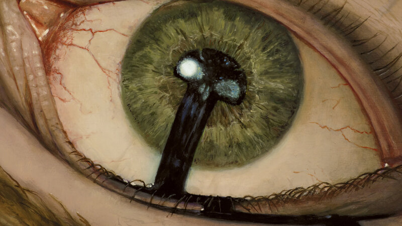 Surreal eye with mechanical pupil