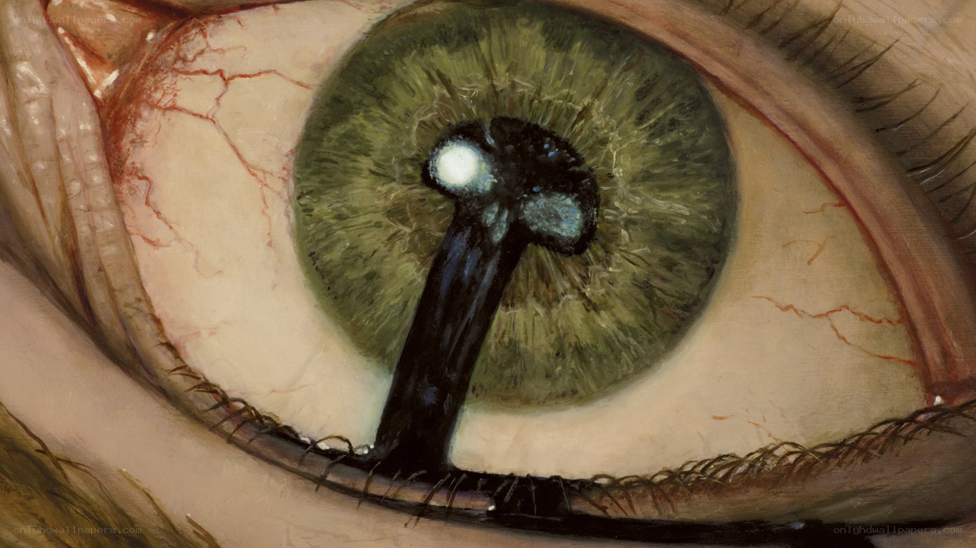 Surreal eye with mechanical pupil