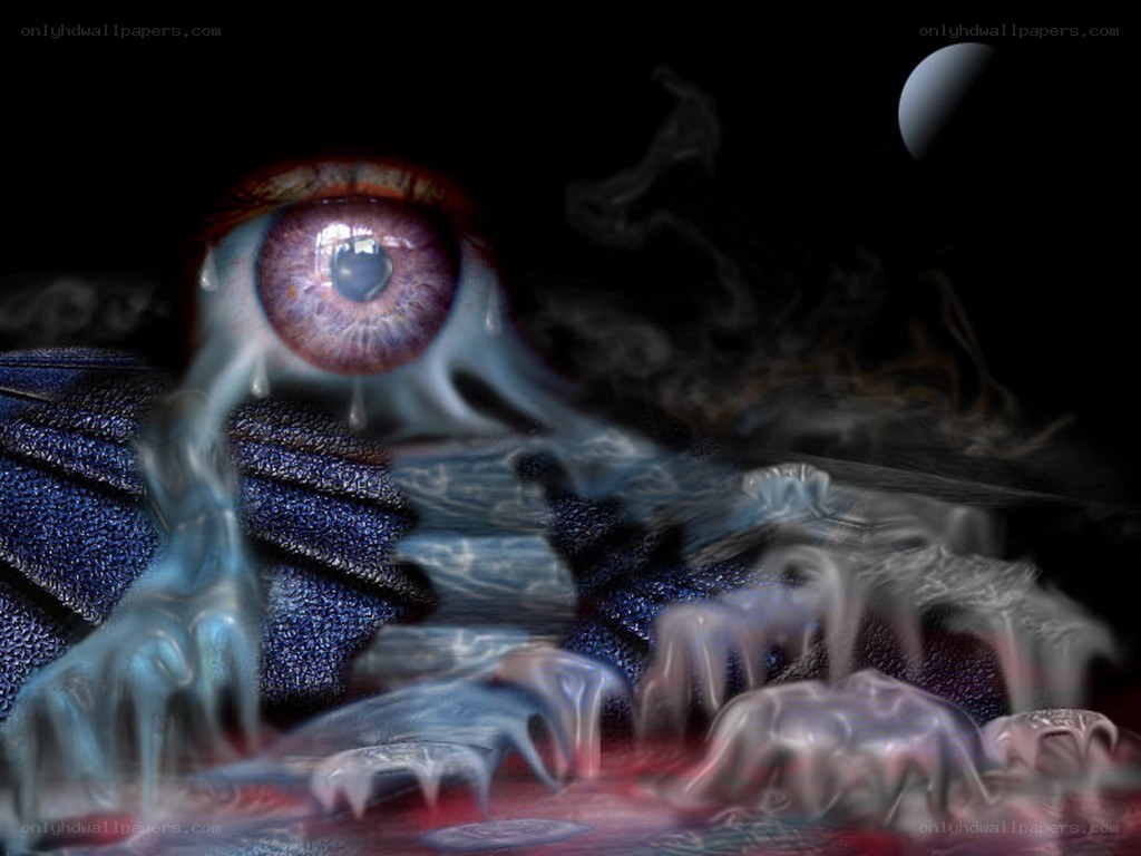 Surreal eye with tentacles