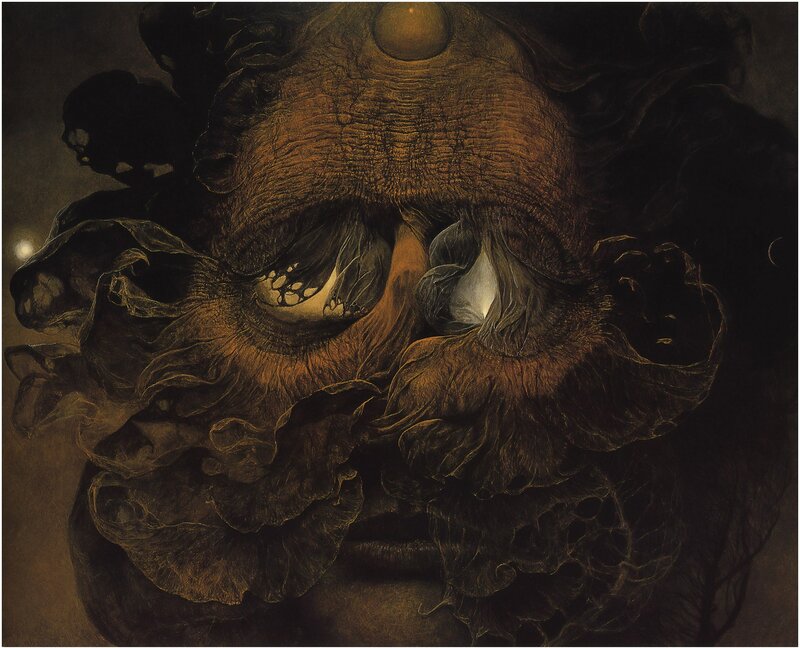 Surreal Face with One Eye