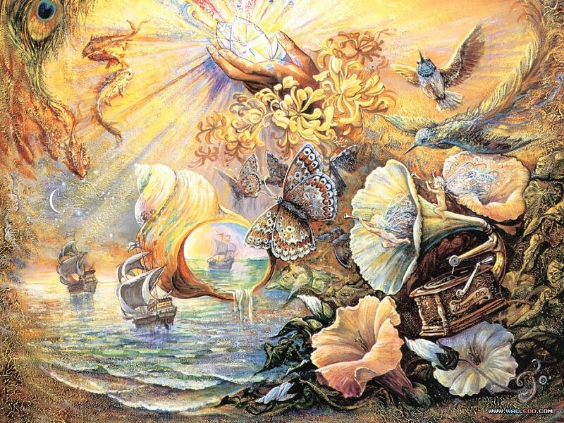 Surreal fantasy with ships and nature
