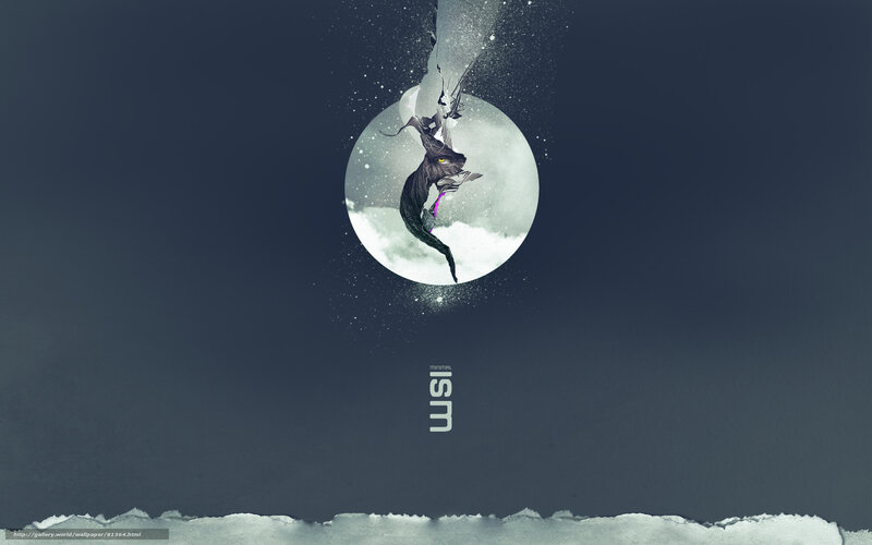 surreal figure in moon