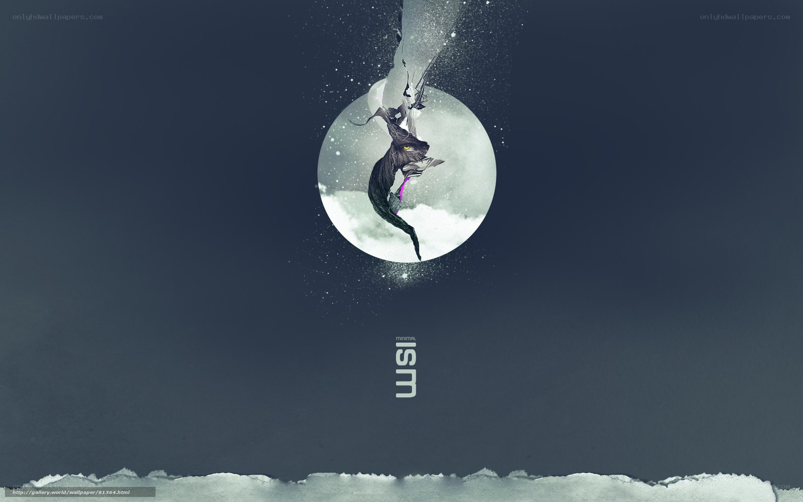 surreal figure in moon