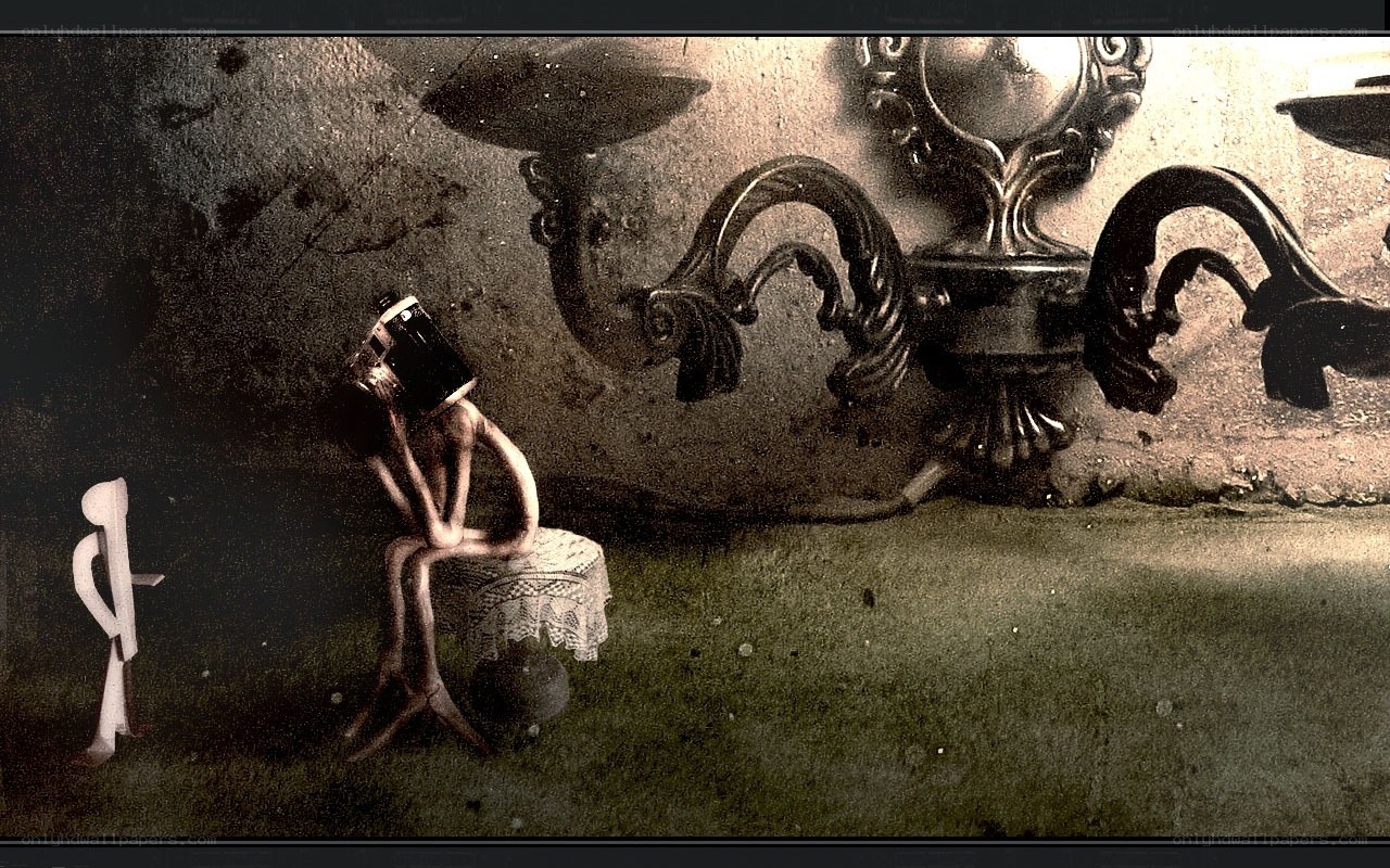 Surreal figure with camera