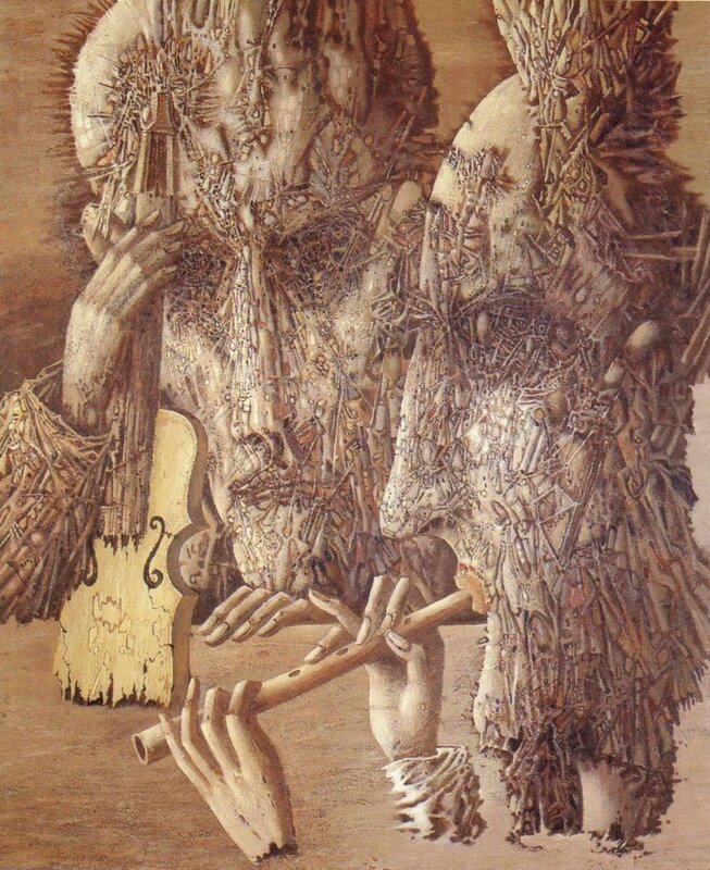 Surreal figures with instruments