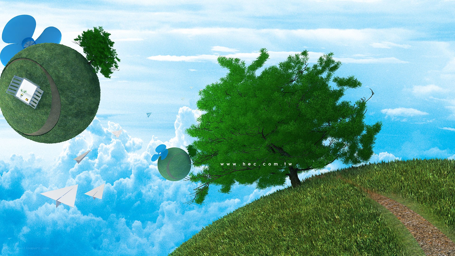 Surreal floating landscape
