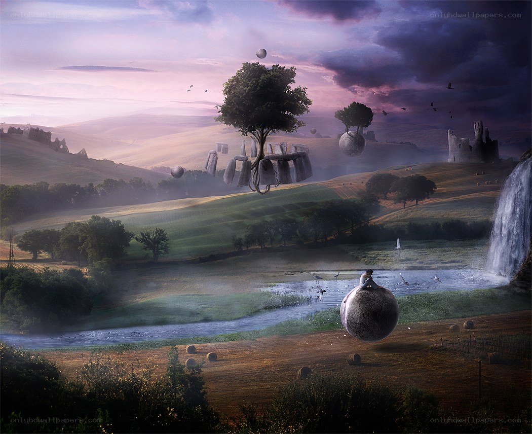 Surreal floating landscape