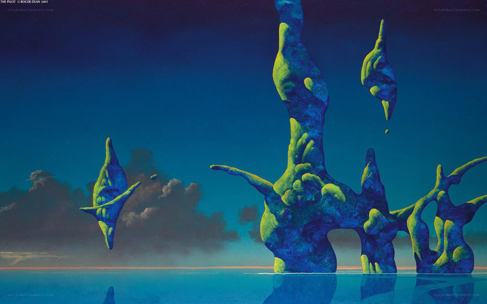 Surreal floating rock formations