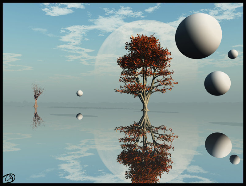 Surreal floating trees and spheres