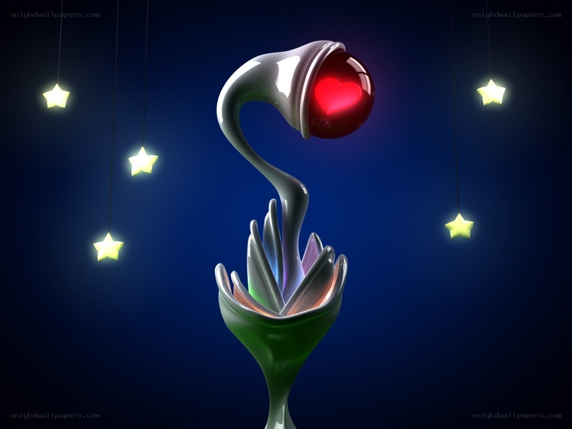 Surreal glowing heart sculpture