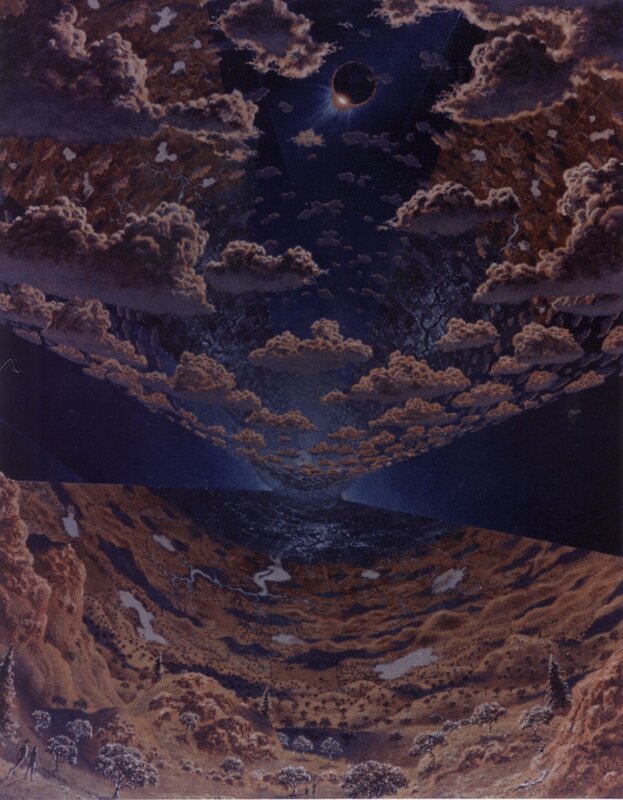Surreal inverted landscape