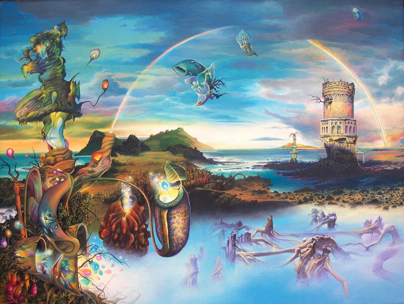 Surreal Landscape Painting — Blue