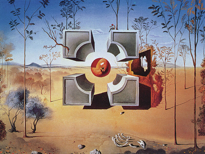 Surreal Landscape with Apple