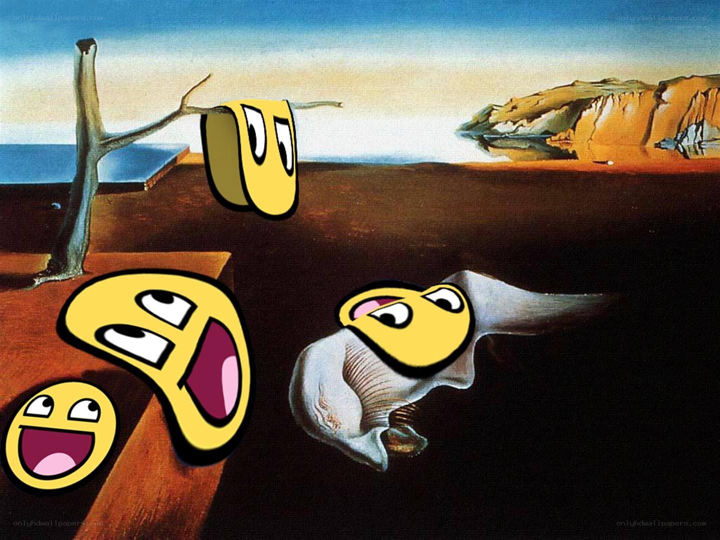 Surreal landscape with emojis