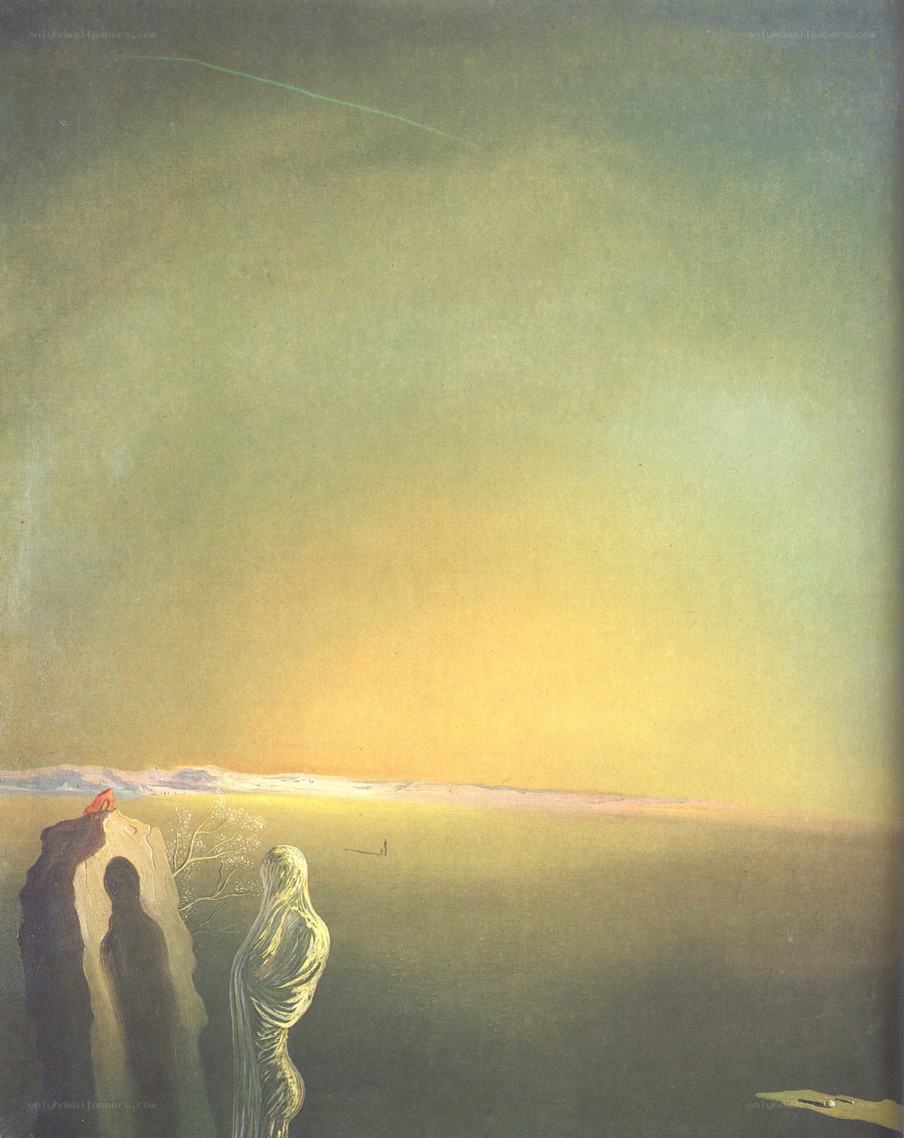 Surreal landscape with figures