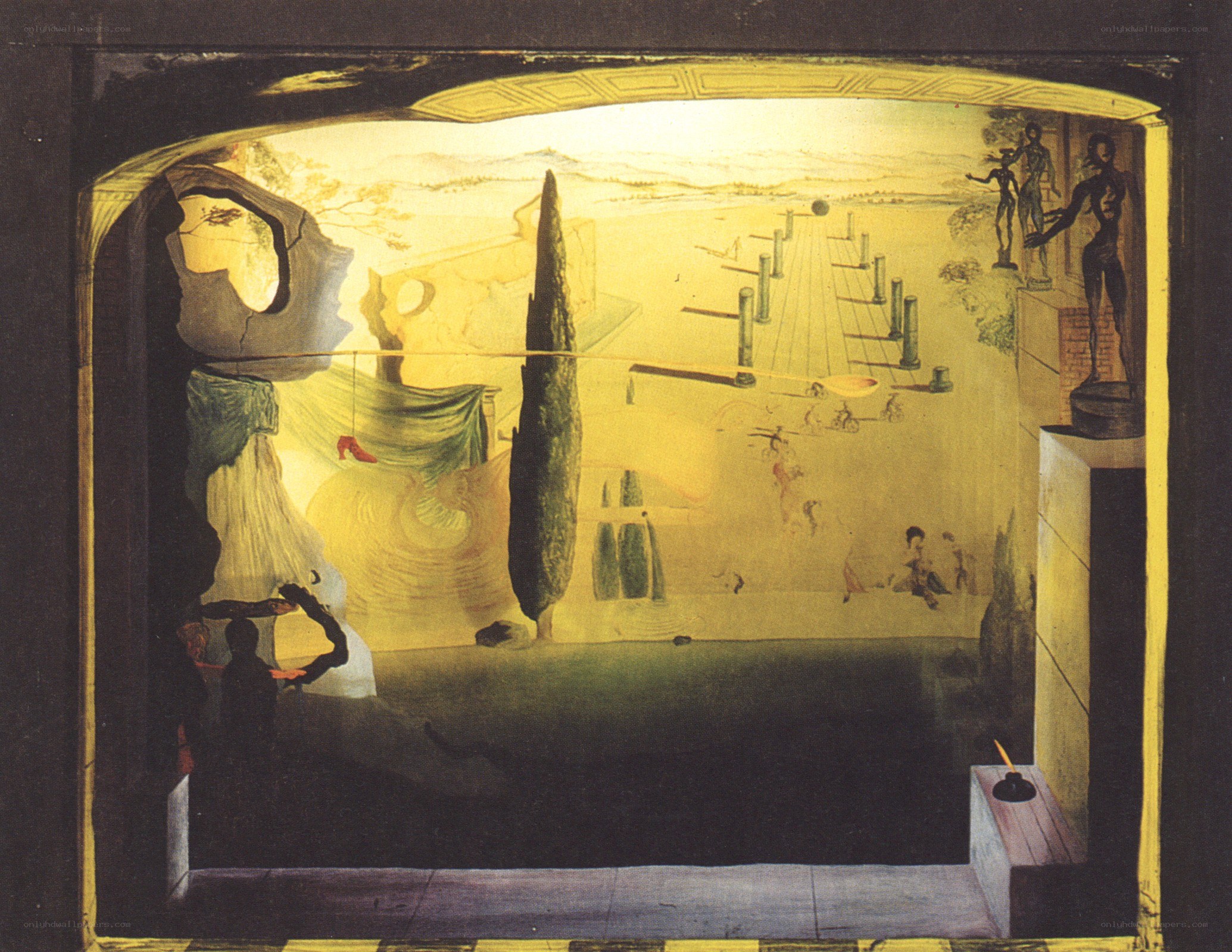 Surreal landscape with figures
