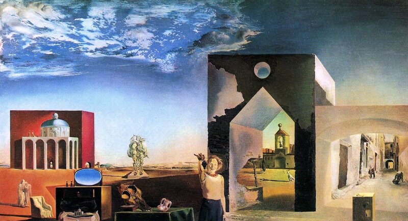 Surreal landscape with figures