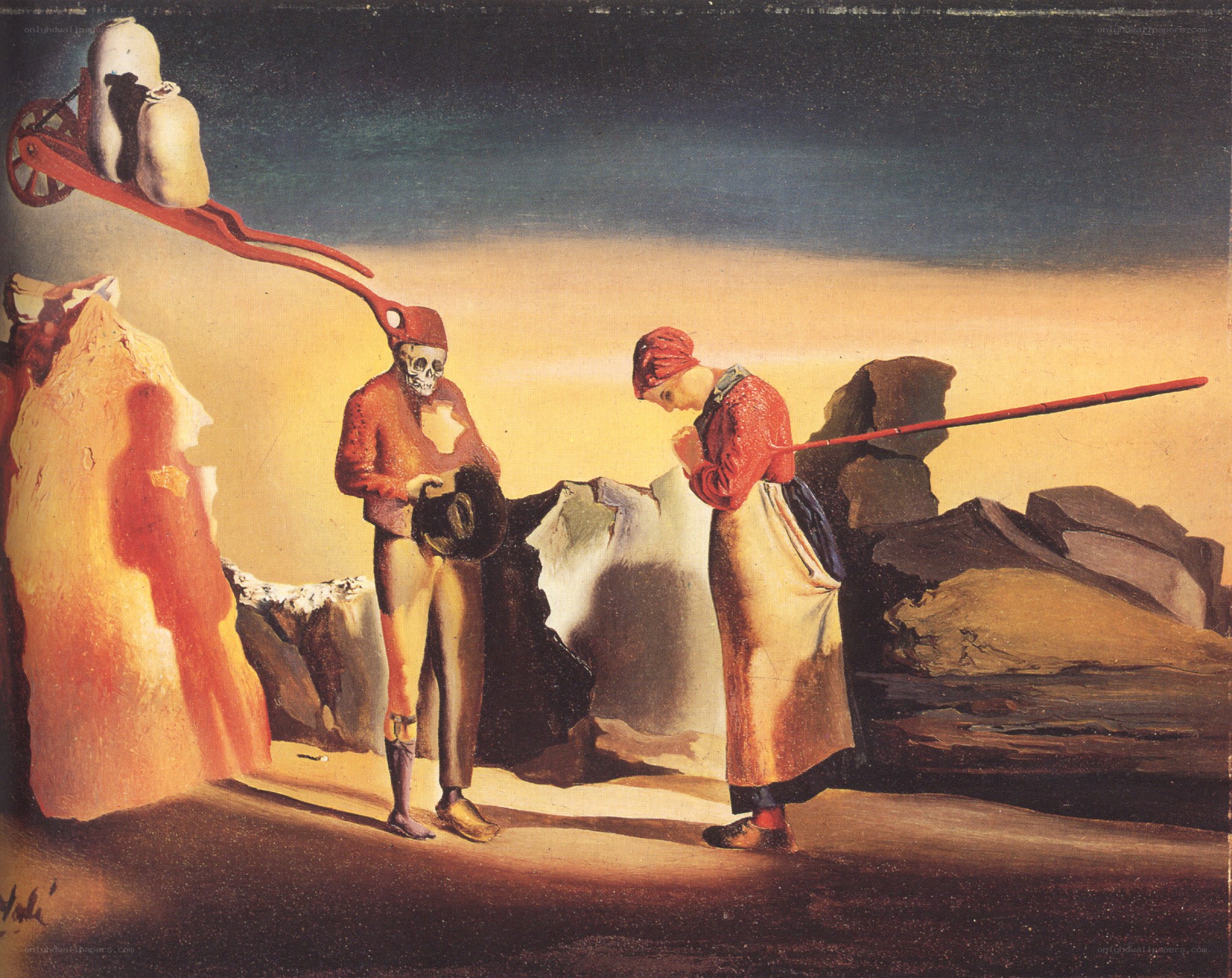 Surreal landscape with figures
