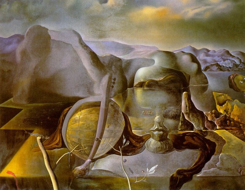 Surreal Landscape with Globe