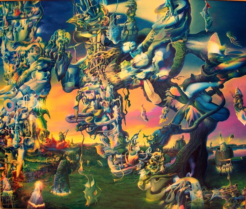 Surreal landscape with organic forms