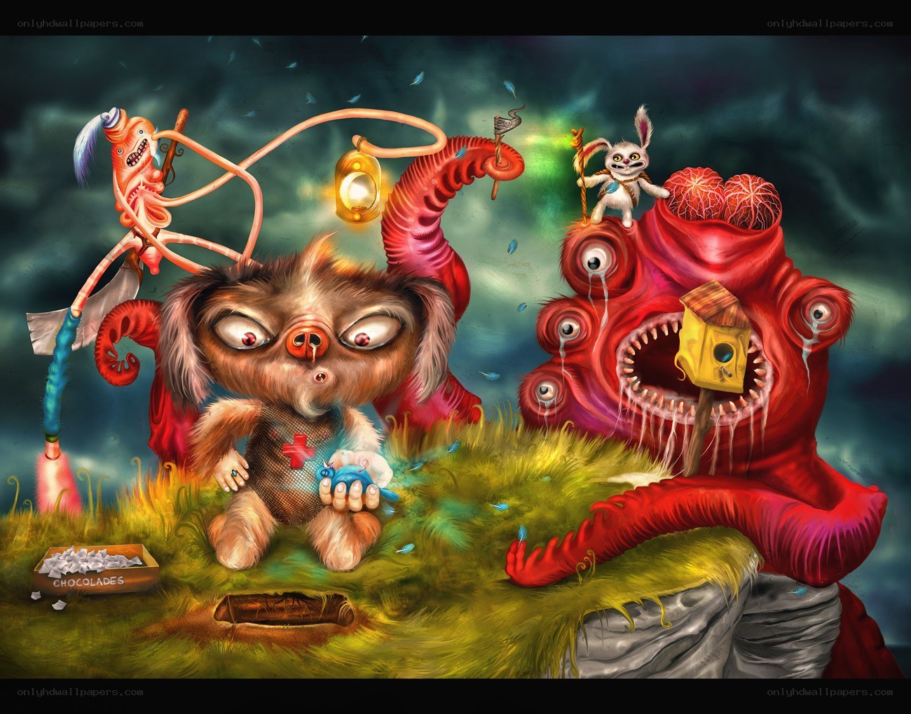 Surreal monster landscape