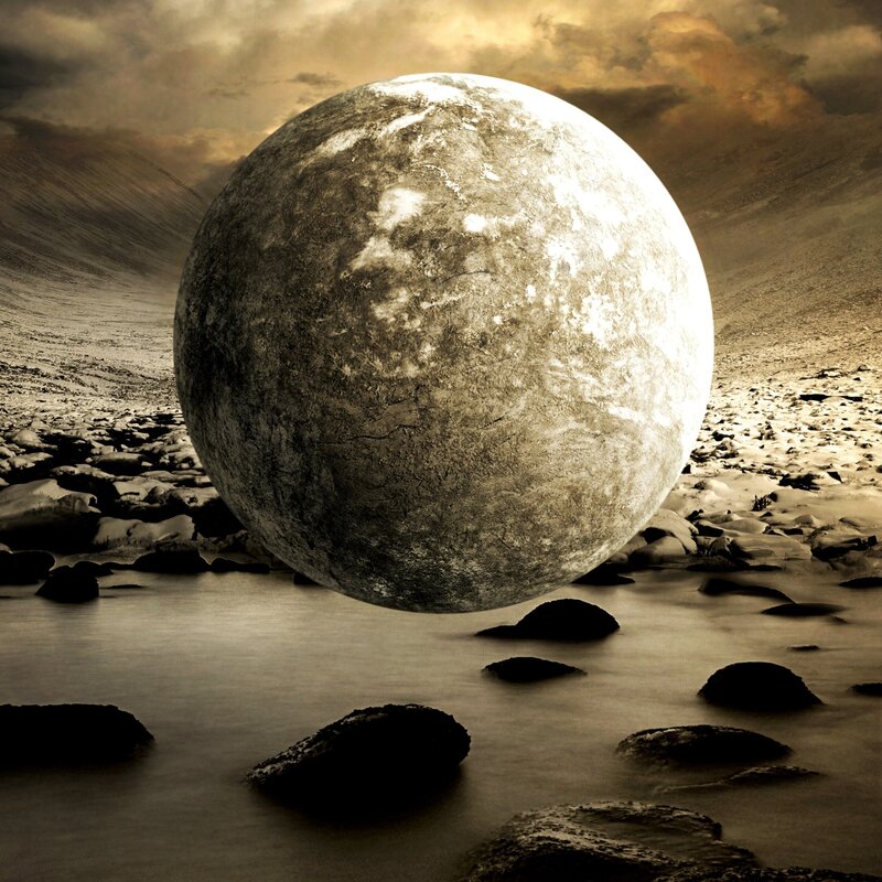 Surreal moon landscape