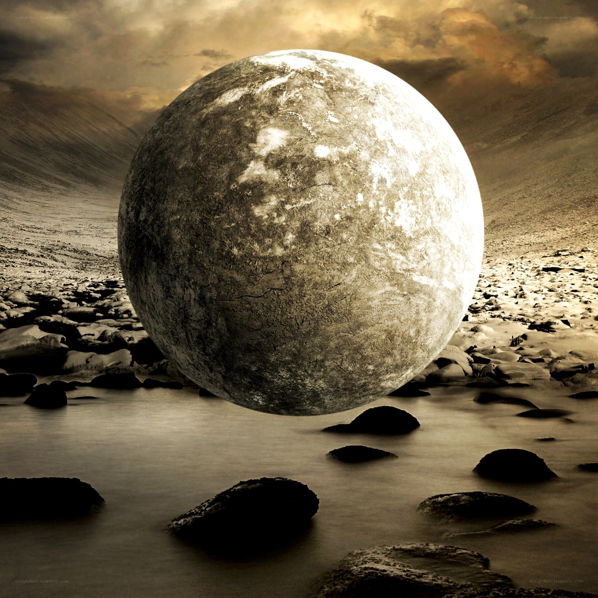 Surreal moon landscape