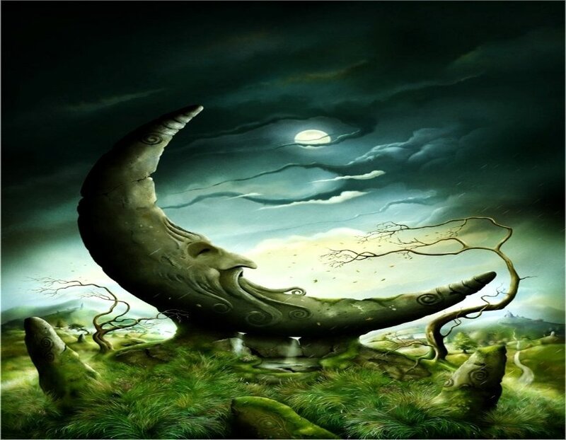 Surreal moon landscape