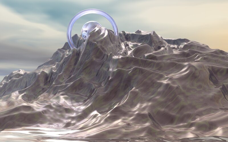 Surreal mountain with ring