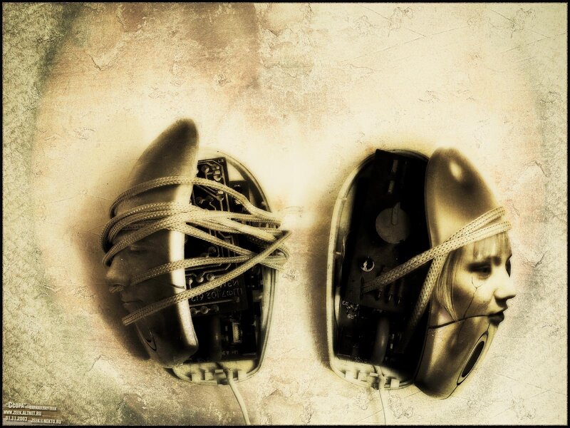 Surreal phone head art