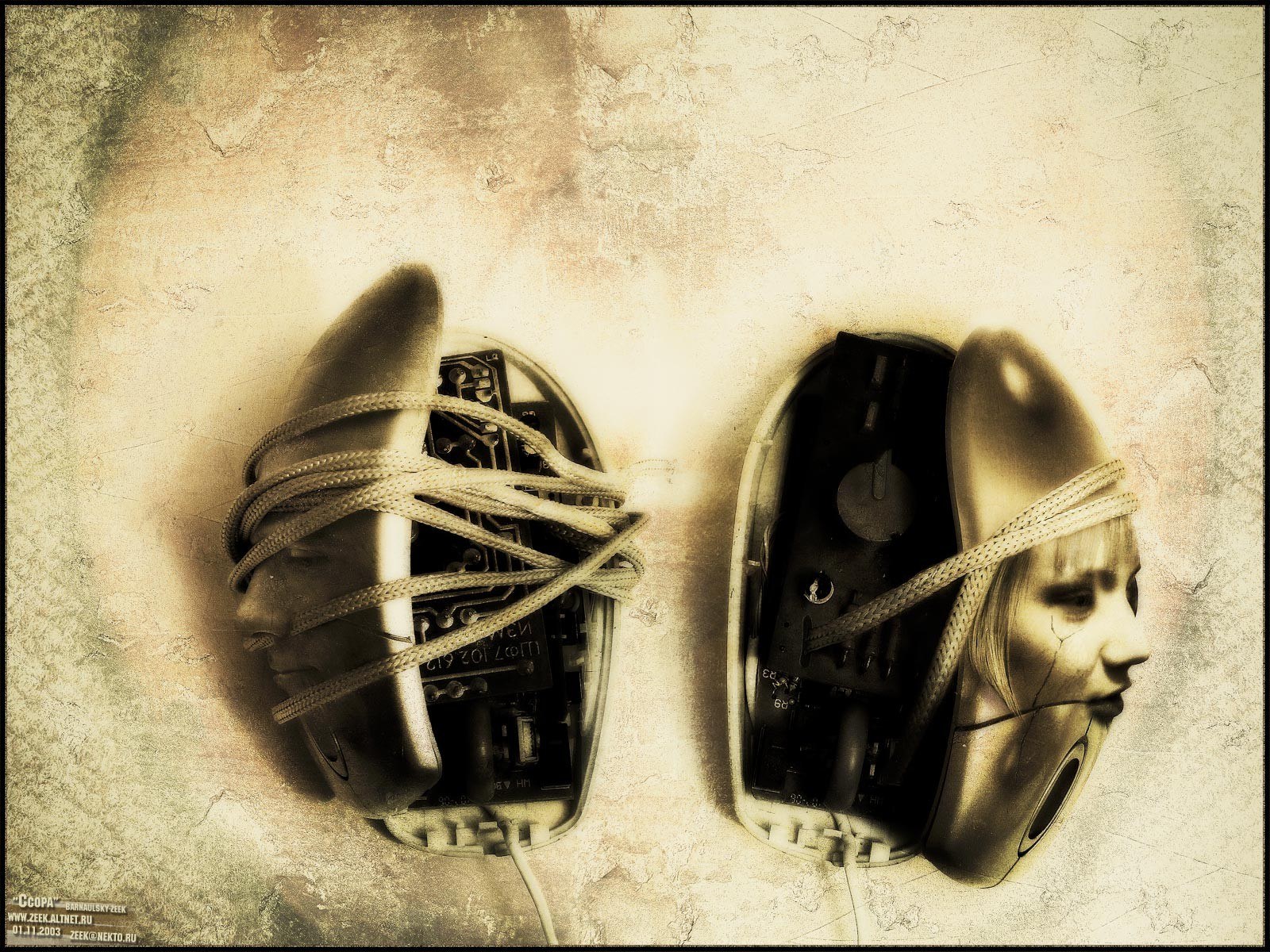 Surreal phone head art