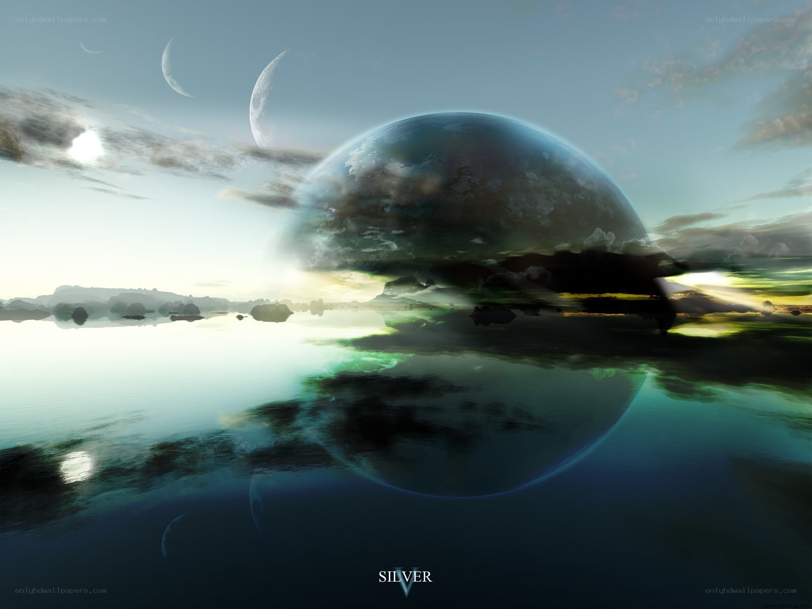 Surreal planet landscape