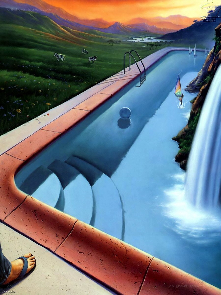 Surreal pool landscape