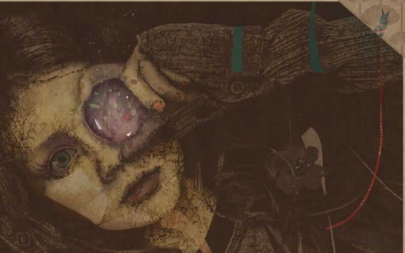 surreal portrait with large eye